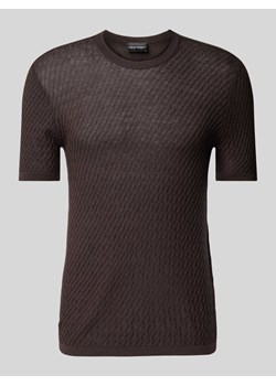 T-shirt z prążkowanymi wykończeniami ze sklepu Peek&Cloppenburg  w kategorii T-shirty męskie - zdjęcie 174370881