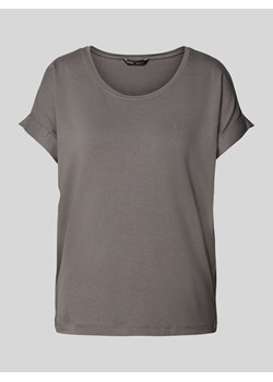 T-shirt z prążkowanym,okrągłym dekoltem model ‘MOSTER’ ze sklepu Peek&Cloppenburg  w kategorii Bluzki damskie - zdjęcie 174371122