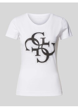 T-shirt z obszyciem kamieniami stras i ozdobnymi kamieniami ze sklepu Peek&Cloppenburg  w kategorii Bluzki damskie - zdjęcie 174371432