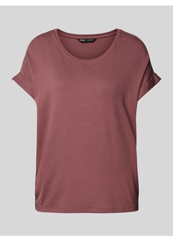 T-shirt z prążkowanym,okrągłym dekoltem model ‘MOSTER’ ze sklepu Peek&Cloppenburg  w kategorii Bluzki damskie - zdjęcie 174371653