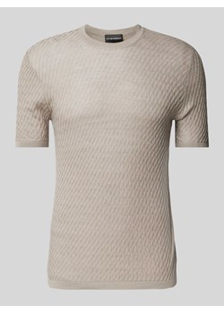 T-shirt z prążkowanymi wykończeniami ze sklepu Peek&Cloppenburg  w kategorii T-shirty męskie - zdjęcie 174371854