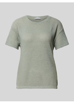 T-shirt z prążkowanym,okrągłym dekoltem model ‘Gizapi’ ze sklepu Peek&Cloppenburg  w kategorii Bluzki damskie - zdjęcie 174372311
