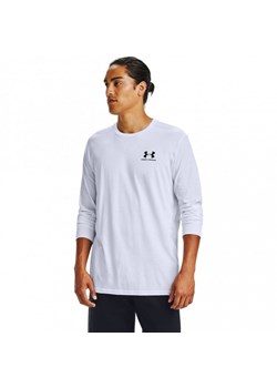 Męski longsleeve treningowy Under Armour  Sportstyle Left Chest Ls - biały ze sklepu Sportstylestory.com w kategorii T-shirty męskie - zdjęcie 174387491