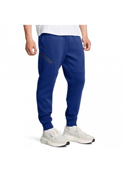 Męskie spodnie treningowe Under Armour UA Unstoppable Flc Jgr Eu - niebieskie ze sklepu Sportstylestory.com w kategorii Spodnie męskie - zdjęcie 174387751