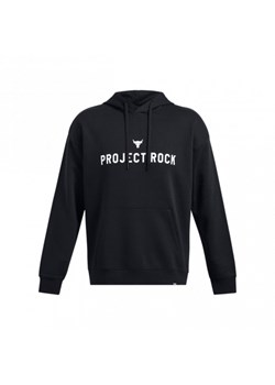 Męska bluza treningowa z kapturem Under Armour Project Rock Icon Fleece Hdy - czarna ze sklepu Sportstylestory.com w kategorii Bluzy męskie - zdjęcie 174387910