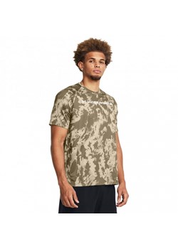 Męska koszulka treningowa Under Armour UA Tech Abc Camo Ss - brązowa ze sklepu Sportstylestory.com w kategorii T-shirty męskie - zdjęcie 174388013