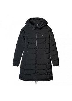 Damski płaszcz puchowy pikowany Guess New Aletta Long Puffer Jacket - czarny ze sklepu Sportstylestory.com w kategorii Płaszcze damskie - zdjęcie 174388634