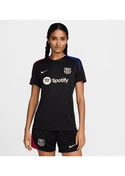 Damska dzianinowa koszulka piłkarska z krótkim rękawem Nike Dri-FIT FC Barcelona Strike - Czerń ze sklepu Nike poland w kategorii Bluzki damskie - zdjęcie 174505842