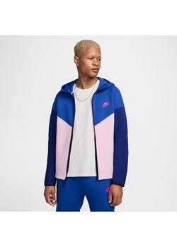 Męska bluza z kapturem i zamkiem na całej długości Nike Sportswear Tech Fleece Windrunner - Niebieski ze sklepu Nike poland w kategorii Bluzy męskie - zdjęcie 174505922