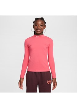Dziewczęca koszulka z długim rękawem Nike Sportswear - Różowy ze sklepu Nike poland w kategorii Bluzki damskie - zdjęcie 174506061