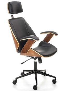 Obrotowy fotel  z systemem tilt orzech + czarny - Adler ze sklepu Edinos.pl w kategorii Krzesła biurowe - zdjęcie 174509263