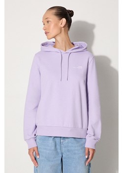 A.P.C. bluza bawełniana Hoodie Item F damska kolor fioletowy z kapturem gładka COEAS.F27674-PECHE ze sklepu PRM w kategorii Bluzy damskie - zdjęcie 174537291