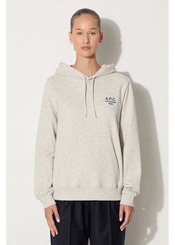 A.P.C. bluza bawełniana Hoodie Manuela damska kolor beżowy z kapturem z aplikacją COEZD.F27760-OFFWHITE ze sklepu PRM w kategorii Bluzy damskie - zdjęcie 174537303