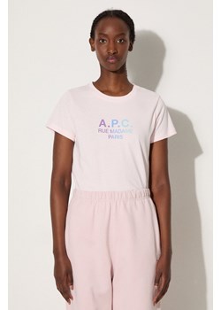 A.P.C. t-shirt bawełniany Jenny kolor różowy COEAV.F26091-WHITE ze sklepu PRM w kategorii Bluzki damskie - zdjęcie 174537454