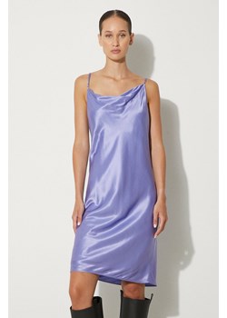 Samsoe Samsoe sukienka z domieszką jedwabiu kolor fioletowy mini dopasowana ze sklepu PRM w kategorii Sukienki - zdjęcie 174537684