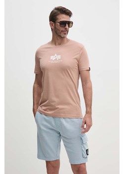Alpha Industries t-shirt bawełniany kolor różowy z nadrukiem ze sklepu PRM w kategorii T-shirty męskie - zdjęcie 174537704