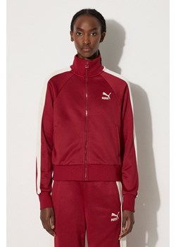 Puma bluza Iconic T7 Track Jacket damska kolor czerwony wzorzysta 627994 ze sklepu PRM w kategorii Bluzy damskie - zdjęcie 174537714