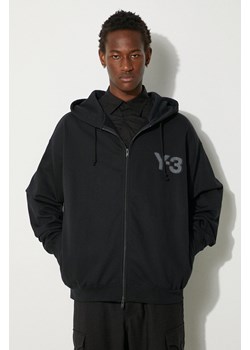 Y-3 bluza Logo Zip Hoodie męska kolor czarny z kapturem gładka JE9278 ze sklepu PRM w kategorii Bluzy męskie - zdjęcie 174537770