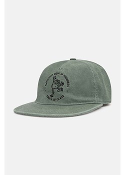 Carhartt WIP czapka z daszkiem bawełniana Stamp Cap kolor zielony z aplikacją I033625.2B1XX ze sklepu PRM w kategorii Czapki z daszkiem damskie - zdjęcie 174537823