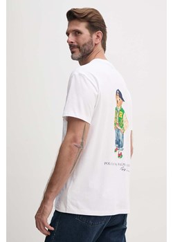 Polo Ralph Lauren t-shirt bawełniany męski kolor biały z nadrukiem 710951623 ze sklepu PRM w kategorii T-shirty męskie - zdjęcie 174538240