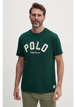 Polo Ralph Lauren t-shirt bawełniany męski kolor zielony z aplikacją 710952043 ze sklepu PRM w kategorii T-shirty męskie - zdjęcie 174538242