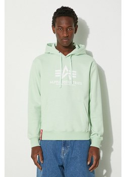 Alpha Industries bluza męska kolor zielony z nadrukiem 178312.43-Mint ze sklepu PRM w kategorii Bluzy męskie - zdjęcie 174538392