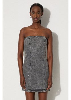 Rotate sukienka jeansowa kolor szary mini dopasowana ze sklepu PRM w kategorii Sukienki - zdjęcie 174538603