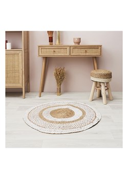 THE HOME DECO FACTORY Dywan w kolorze beżowo-kremowym z juty - Ø 90 cm ze sklepu Limango Polska w kategorii Dywany - zdjęcie 174542103