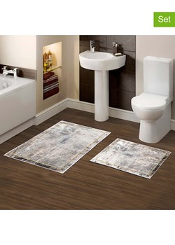 Colourful Cotton Dywaniki łazienkowe (2 szt.) w kolorze szaro-kremowym ze sklepu Limango Polska w kategorii Akcesoria łazienkowe - zdjęcie 174543070