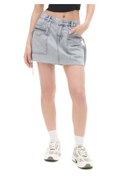 Cropp - Jeansowa spódnica mini - jasny szary ze sklepu Cropp w kategorii Spódnice - zdjęcie 174548032