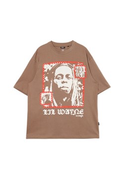 Cropp - Koszulka z nadrukiem Lil Wayne - beżowy ze sklepu Cropp w kategorii T-shirty męskie - zdjęcie 174548050