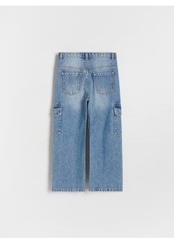 Reserved - Jeansy wide leg cargo - niebieski ze sklepu Reserved w kategorii Spodnie dziewczęce - zdjęcie 174548404
