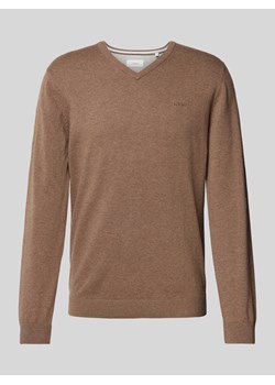 Sweter z dzianiny z prążkowanymi wykończeniami ze sklepu Peek&Cloppenburg  w kategorii Swetry męskie - zdjęcie 174549231