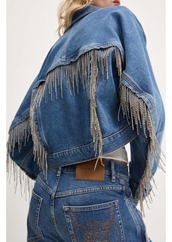 MUNTHE kurtka jeansowa TRUFFY damska kolor niebieski przejściowa oversize 243152024308 ze sklepu ANSWEAR.com w kategorii Kurtki damskie - zdjęcie 174552882