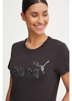 Puma t-shirt bawełniany damski kolor czarny 681490 ze sklepu ANSWEAR.com w kategorii Bluzki damskie - zdjęcie 174553380