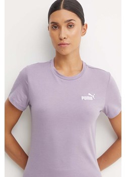 Puma t-shirt bawełniany kolor fioletowy ze sklepu ANSWEAR.com w kategorii Bluzki damskie - zdjęcie 174553394