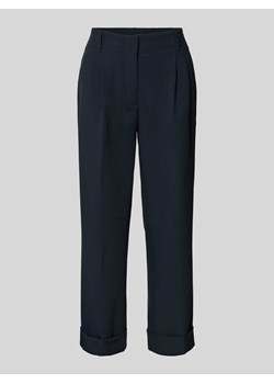 Spodnie o kroju regular fit z zakładkami w pasie i szlufkami na pasek model ‘Mulona’ ze sklepu Peek&Cloppenburg  w kategorii Spodnie damskie - zdjęcie 174553522