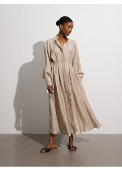 Reserved - Sukienka maxi z dodatkiem lnu - beżowy ze sklepu Reserved w kategorii Sukienki - zdjęcie 174554603
