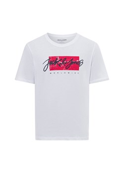 Jack & Jones Koszulka męska - JJTiley Mężczyźni Bawełna biały jednolity ze sklepu vangraaf w kategorii T-shirty męskie - zdjęcie 174555740