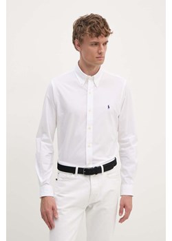 Polo Ralph Lauren koszula męska kolor biały regular z kołnierzykiem button-down 710928255 ze sklepu ANSWEAR.com w kategorii Koszule męskie - zdjęcie 174556561