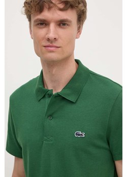 Lacoste polo męski kolor zielony gładki DH5522 ze sklepu ANSWEAR.com w kategorii T-shirty męskie - zdjęcie 174556841