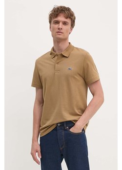 Lacoste polo męski kolor brązowy gładki DH5522 ze sklepu ANSWEAR.com w kategorii T-shirty męskie - zdjęcie 174556851