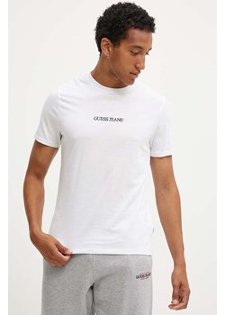 Guess Jeans t-shirt bawełniany męski kolor biały z aplikacją M4YI52 K8HM0 ze sklepu ANSWEAR.com w kategorii T-shirty męskie - zdjęcie 174556983