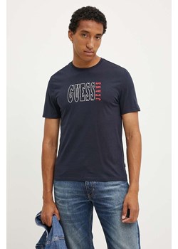 Guess Jeans t-shirt bawełniany męski kolor granatowy z nadrukiem M4YI56 K8HM0 ze sklepu ANSWEAR.com w kategorii T-shirty męskie - zdjęcie 174557023