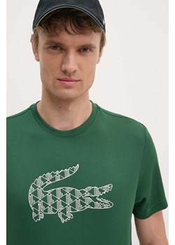 Lacoste t-shirt męski kolor zielony z nadrukiem TH2623 ze sklepu ANSWEAR.com w kategorii T-shirty męskie - zdjęcie 174557043