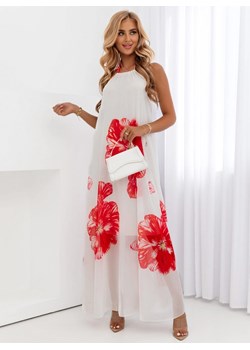 Długa sukienka w kwiaty z odkrytymi plecami Jaylah - wzór 2 - wzór 2 ze sklepu pakuten.pl w kategorii Sukienki - zdjęcie 174561282
