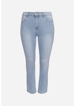 Niebieskie Jeansy Skinny z Ozdobnymi Przetarciami Neveloria ze sklepu Born2be Odzież w kategorii Jeansy damskie - zdjęcie 174564262
