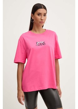 Guess Jeans t-shirt bawełniany damski kolor różowy W4YI07 K8HM0 ze sklepu ANSWEAR.com w kategorii Bluzki damskie - zdjęcie 174567854