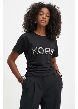 MICHAEL Michael Kors t-shirt bawełniany damski kolor czarny MF3510J97J ze sklepu ANSWEAR.com w kategorii Bluzki damskie - zdjęcie 174567874