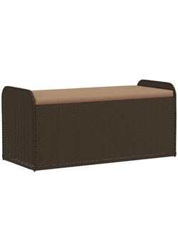 Brązowa skrzynia z siedziskiem do ogrodu F7-S27 ze sklepu Edinos.pl w kategorii Dom - zdjęcie 174569754